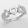 Cz Sterling Silver Heart Ring Size 7